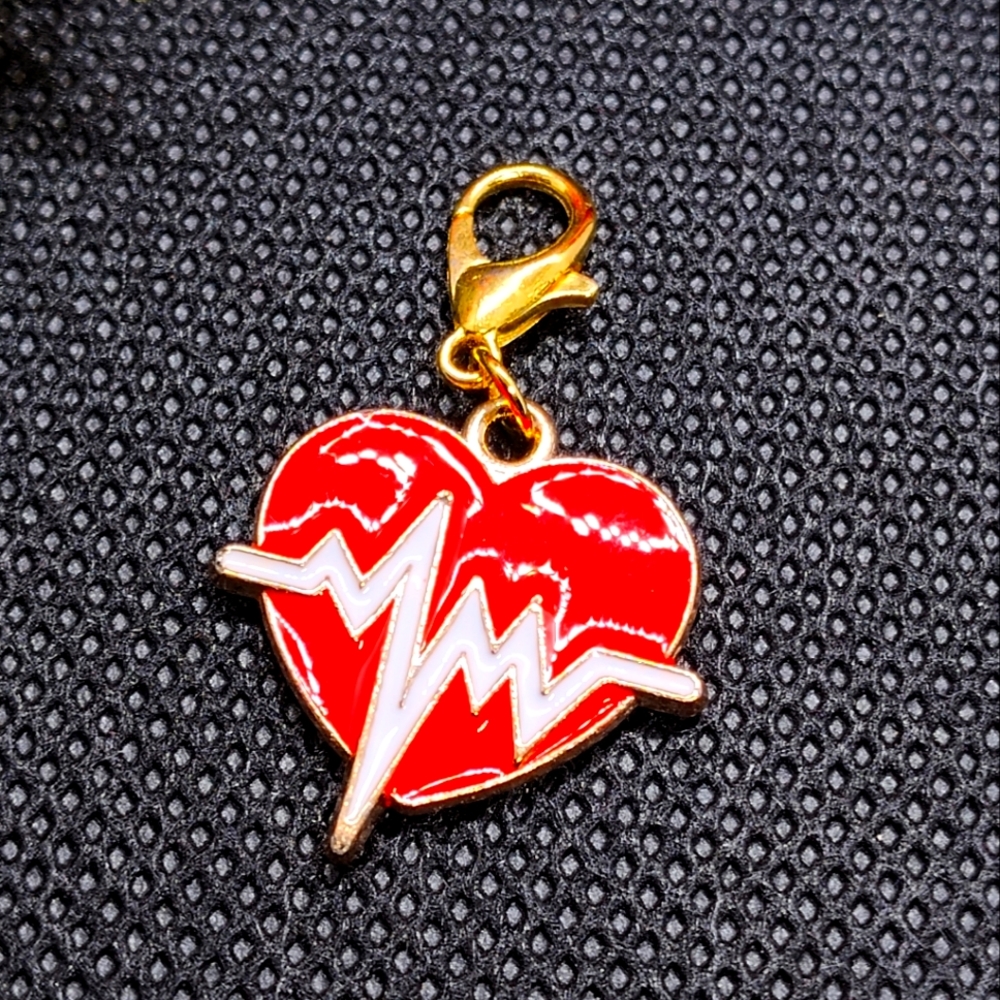 EKG Heart charm / Add-on for a bridle, collar / Bracelet charm / Accesso…